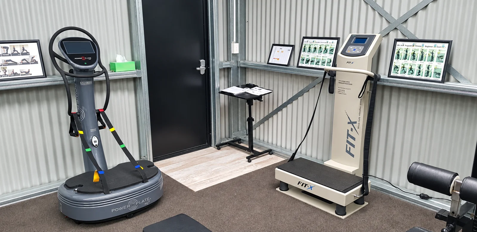 Two vibration-training platforms in the supplied gym image